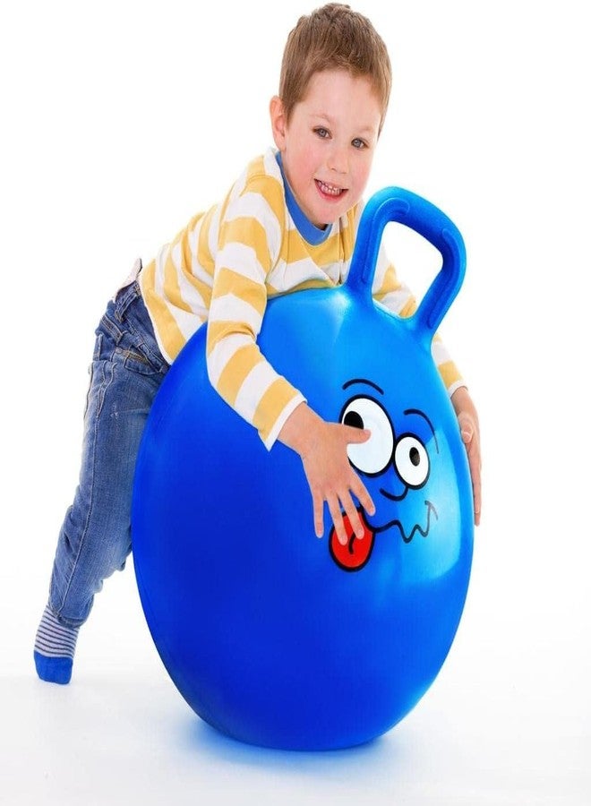Dratal 65 Centimeter Jumping Hopping Inflatable Sit and Bounce Hop Ball for Kids with Air Pump Included, Hip-Pity Bouncy Ball with Handles Playing (Blue) - Image 1